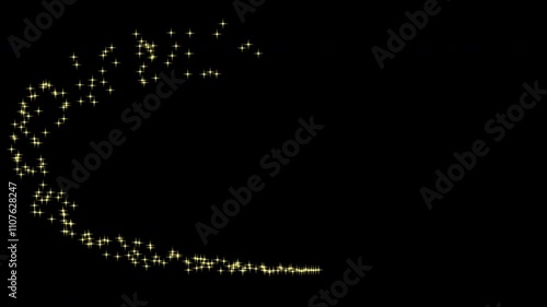 Golden Stars Glittering particle effect animation. green channel background for logo title decoration, holiday event transition, christmas. New year Celebration photo