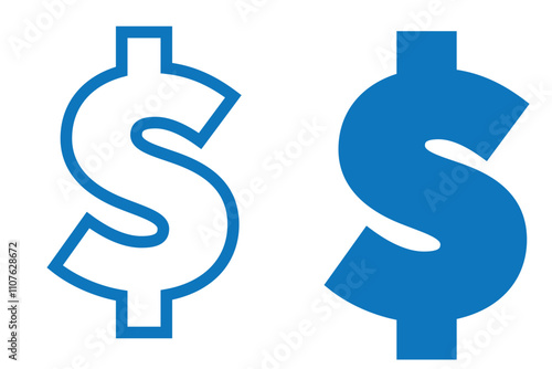 dollar sign icon, vector graphics