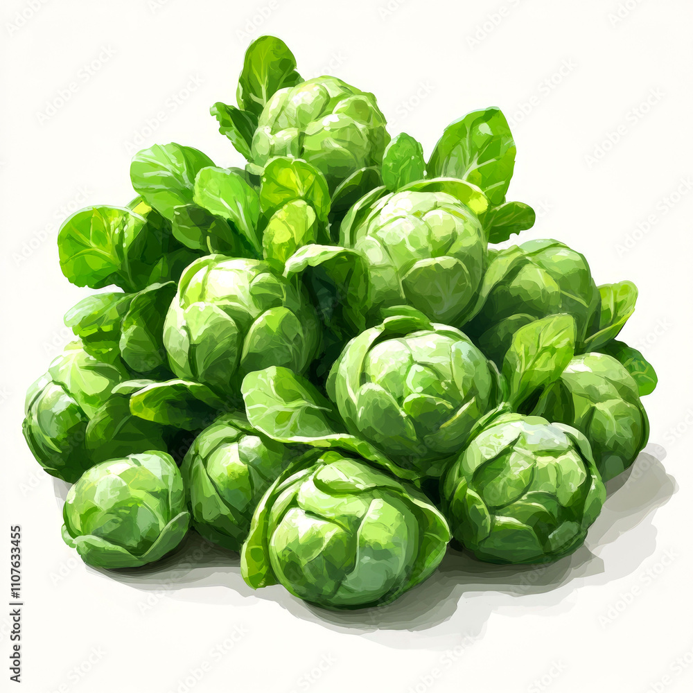 Fototapeta premium Fresh Brussels sprouts pile.