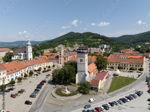 Aerial view of the city of Roznava in Slovakia