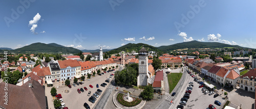 Aerial view of the city of Roznava in Slovakia