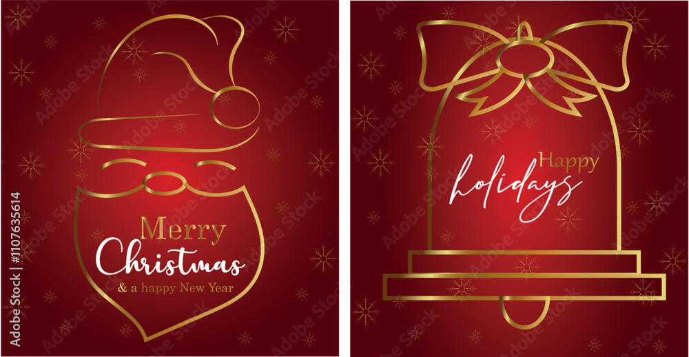Naklejka premium Christmas background with gold gradient, greeting card 