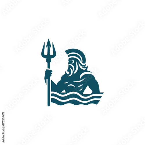 Poseidon god logo