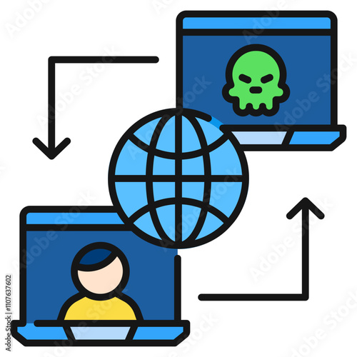 Cyber Crime Icons Pack,Remote Access Filled Line Icon