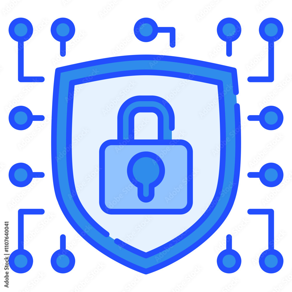Fototapeta premium Cyber Crime Icons Pack,Cyber Security Blue Icon