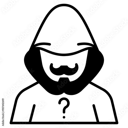 Cyber Crime Icons Pack,Anonymous Black Fill Icon