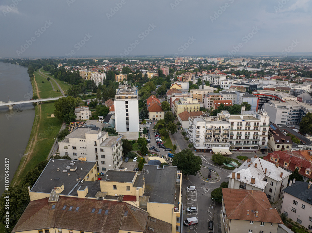 Aerial view of the city of Piestany in Slovakia
