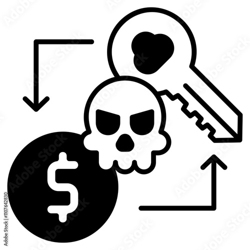 Cyber Crime Icons Pack,Payment Hacker Black Fill Icon