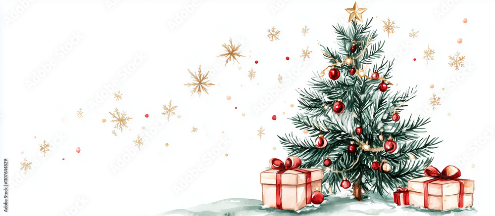 A cute romantic Christmas tree with decors A cute romantic Christmas tree with decors
