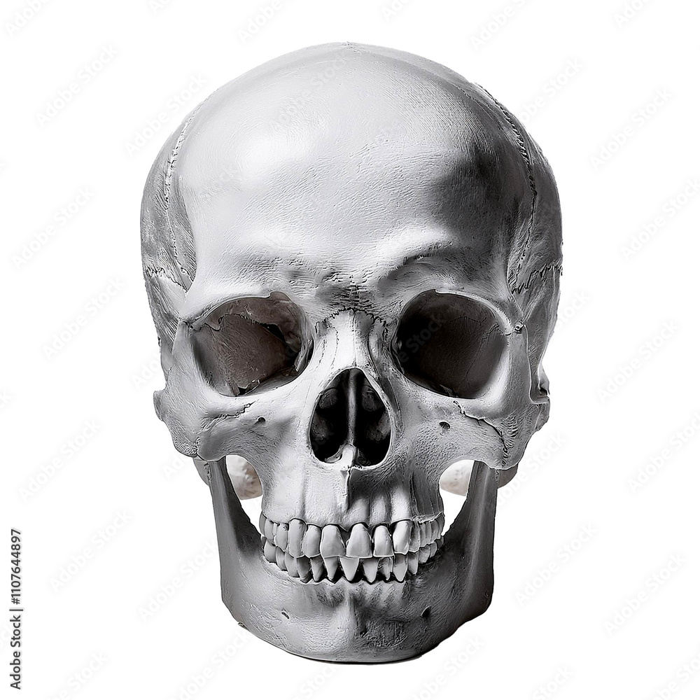 Fototapeta premium white human skull isolated on transparent background