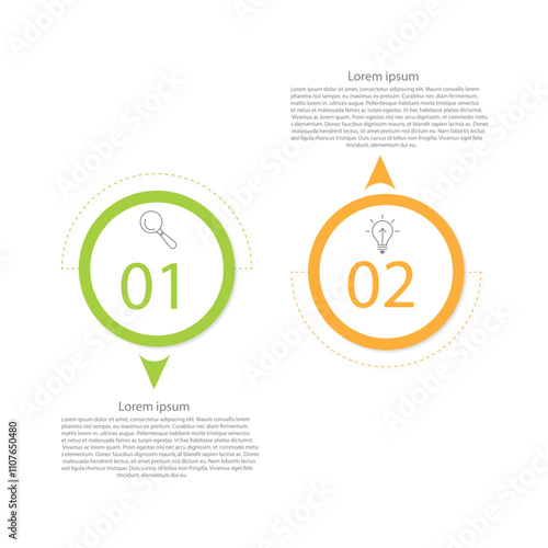 open source vs proprietary software comparison concept for infographic template banner with big circle center and round shape with two point lis