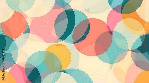 Wallpaper Mural Abstract Background with Overlapping Circles in Pastel Colors Torontodigital.ca