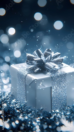 christmas background with gift boxes and snowflakes