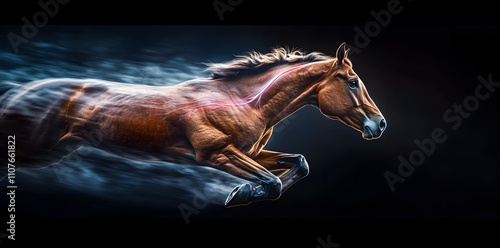 A dynamic image of a horse galloping, showcasing speed and power in motion.