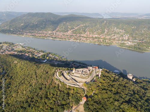 Aerial view of Visegrad Castle in Hungary