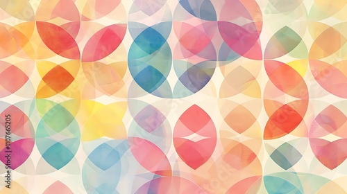 Abstract Watercolor Background with Overlapping Circles