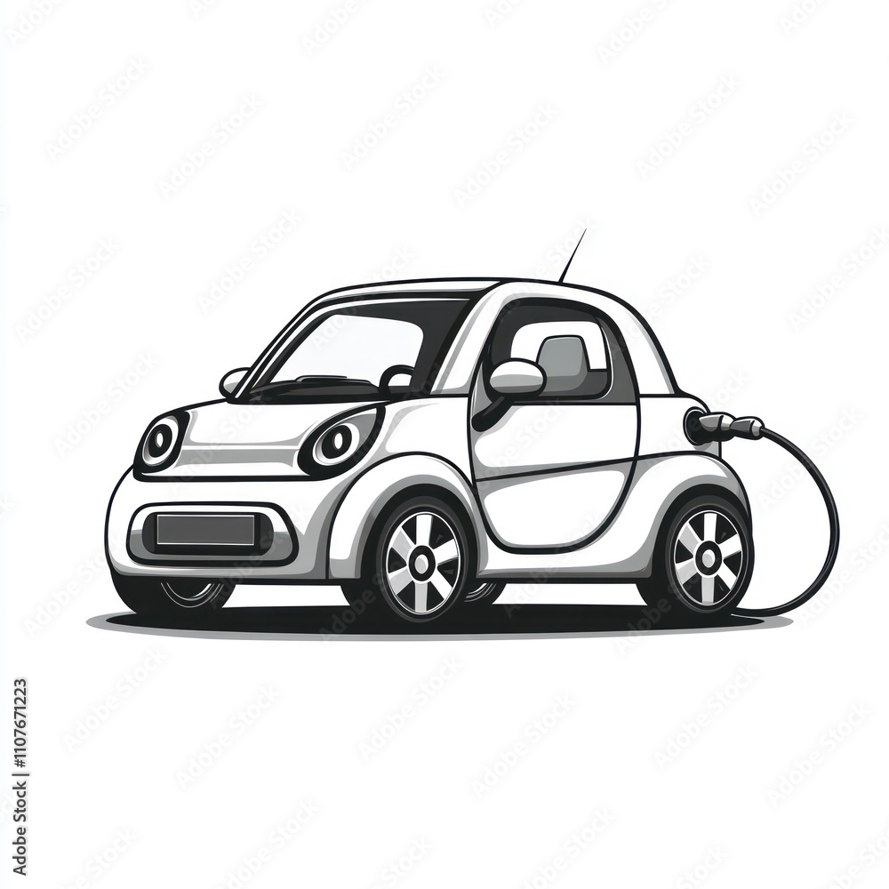 Fototapeta premium Small electric car charging.