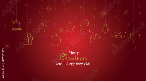 Christmas background with gold gradient, greeting card	