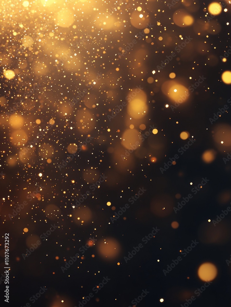 Obraz premium Gold Sparkles on Black Background