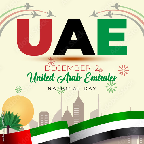 Vector illustration of Happy United Arab Emirates National Day