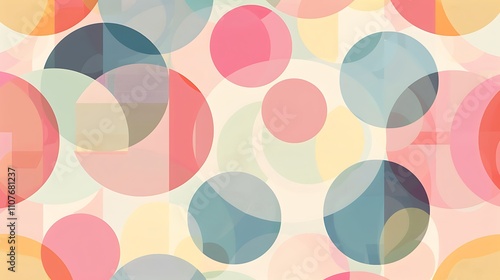 Wallpaper Mural Abstract Geometric Pattern with Overlapping Circles Torontodigital.ca