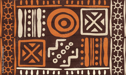 Tribal Style African Mud Cloth Carpet Bohemian Geometric Pattern Zigzag Tribal Design Illustration American Mud Cloth Pattern Bogolan Pattern Aztec Tribal Pattern For Textile Carpet