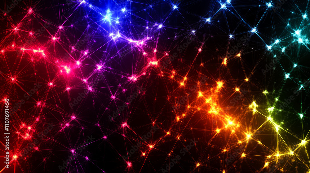 Fototapeta premium Rainbow light network.