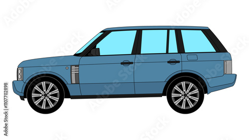 Fotografie Range Rover English Classic Luxury SUV Vector Speed Icon Retro Off road 4x4 Spor