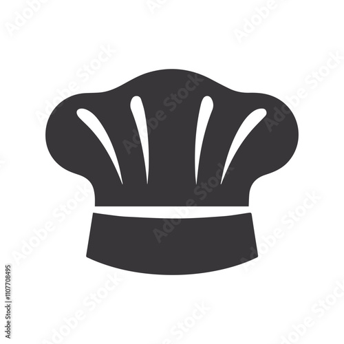  Chef hat black vector illustration,  kitchen silhouette.