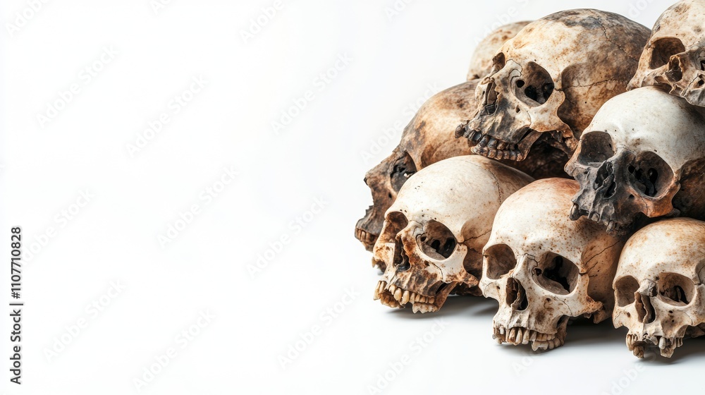 Obraz premium human skulls on white background