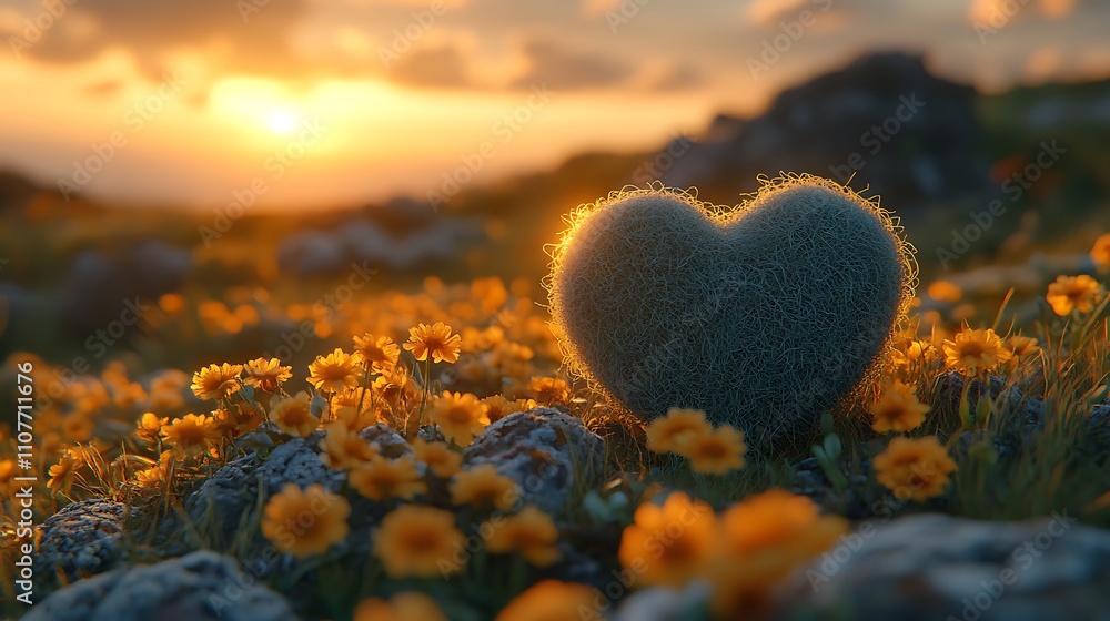 Fototapeta premium Heart in wildflowers