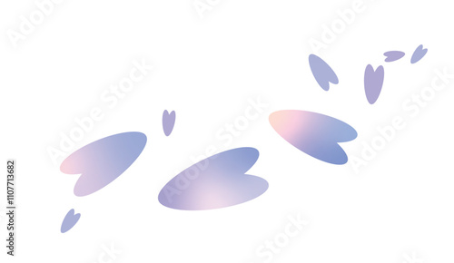 Minimal flower petals scattered illustration in vector art