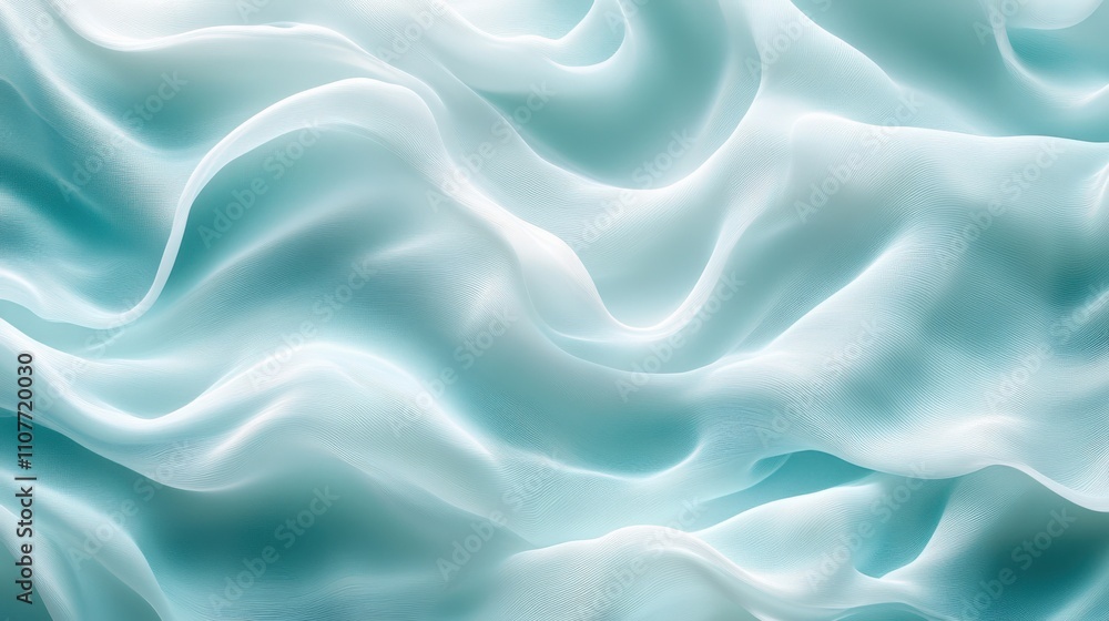 Obraz premium Fluid Abstract Waves in Aqua Tones