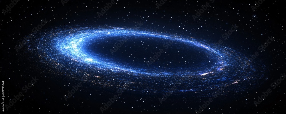 Obraz premium Hoag's object-like ring galaxy rotating in outer space