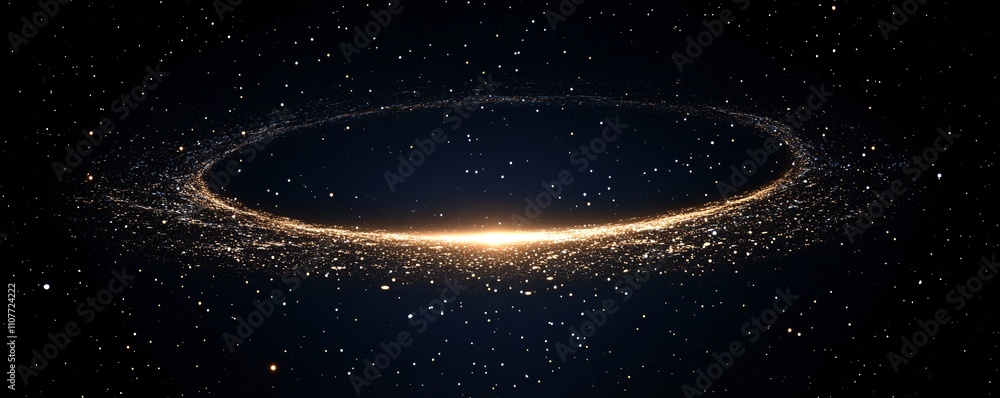 Fototapeta premium Asteroid belt orbiting a star in the deep space