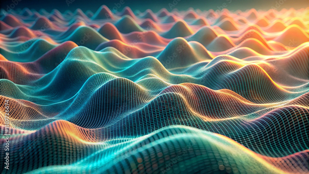 Obraz premium Digital wave texture background beautiful colors
