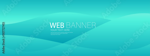 abstract blue background with wave, Blue web banner