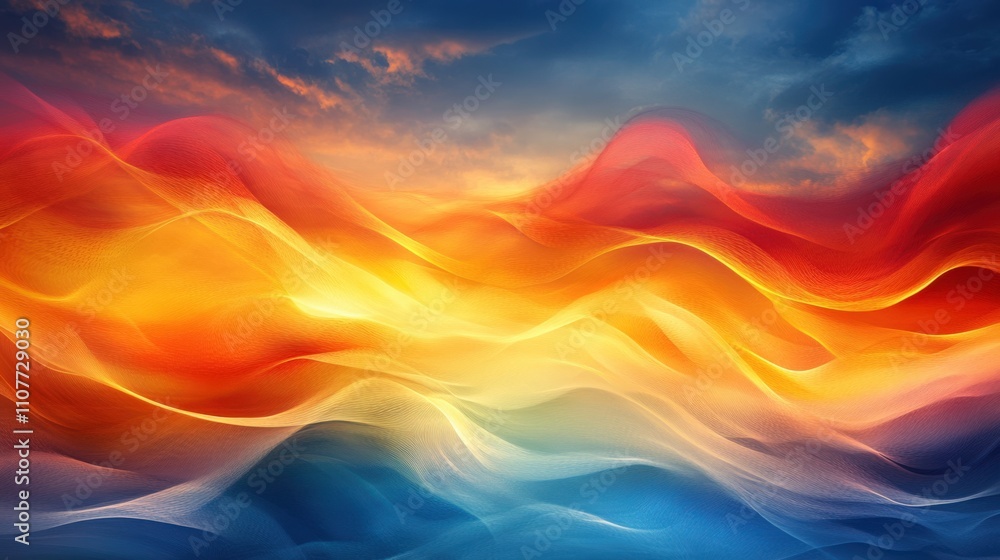 Obraz premium Vibrant Abstract Waves of Color