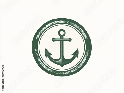 Here's a and keyword list for your image.. Vintage Green Anchor Emblem.