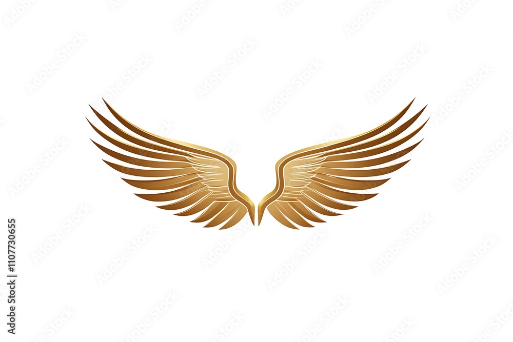 Obraz premium Elegant gold wings logo, perfect for luxury branding.