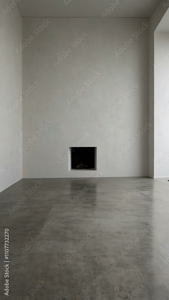 Obraz premium Minimalist white wall with gray floor.