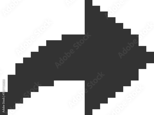 Pixel art share icon. Arrow symbol, Reply send forward icon with 8 bit style.