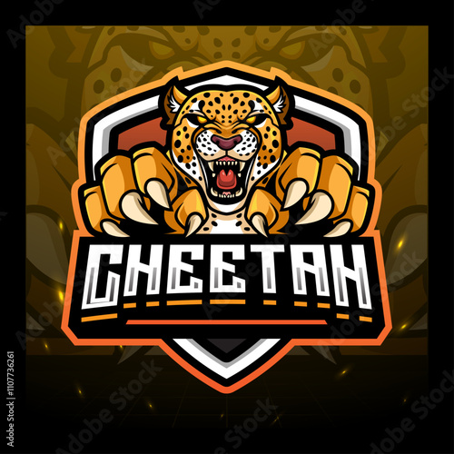 cheetah mascot esport logo design