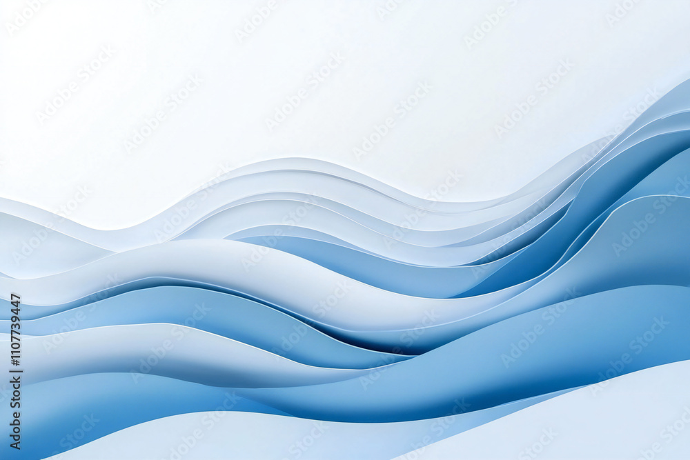 Obraz premium Calming Flowing Blue and Turquoise Waves, Soft Fluid Motion and Abstract Water Design for Relaxing and Serene Background