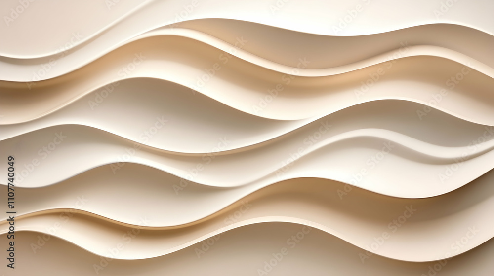 Fototapeta premium Abstract beige wavy background texture.