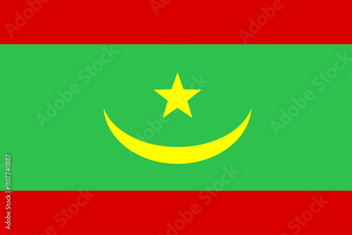 mauritania flag button