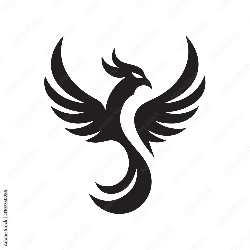 Fototapeta premium 2d Phoenix animal logo on white background