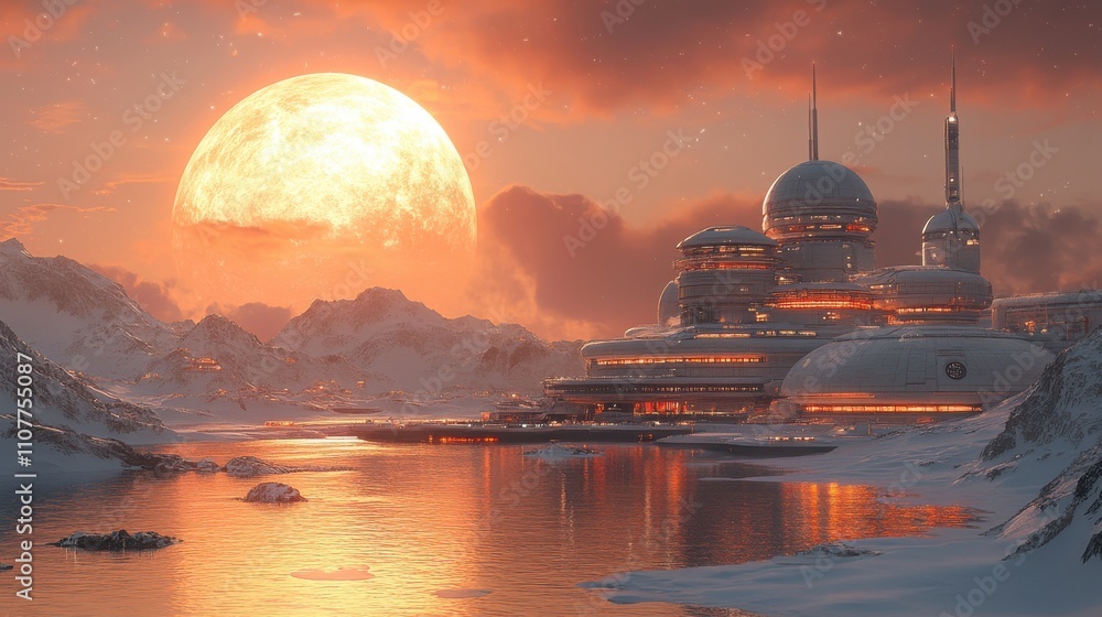 Obraz premium a building on a planet