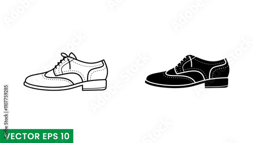 wingtip shoes vector icon