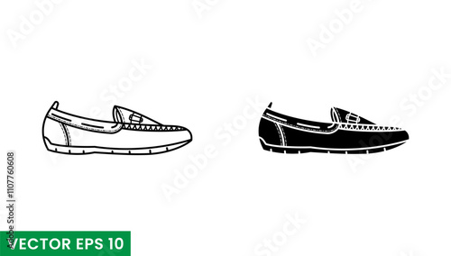 moccasin shoes vector icon